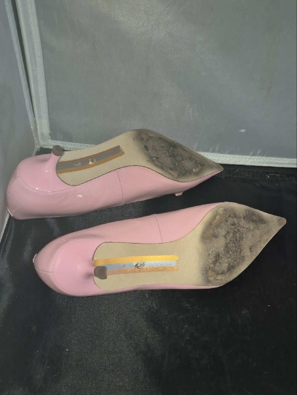 Women's sz 9 Sam Edelman Pink Patent Pointed Toe Kitten Heel Pumps - Picture 8 of 10